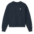Classic Navy Organic Cotton French Terry Adult Sweatshirt with Dropped Shoulders & Ribbed Trims for Family Matching & Everyday Wear