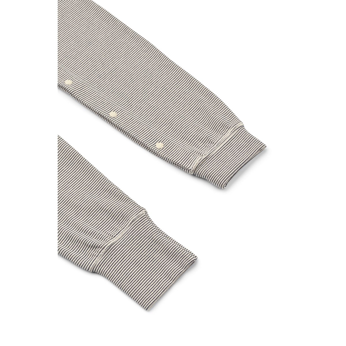 Sandy & Navy Stripe Organic Cotton Stretch Pyjama Jumpsuit with Grow Cuffs & Snap Buttons for Baby Sleep & Morning Cuddles