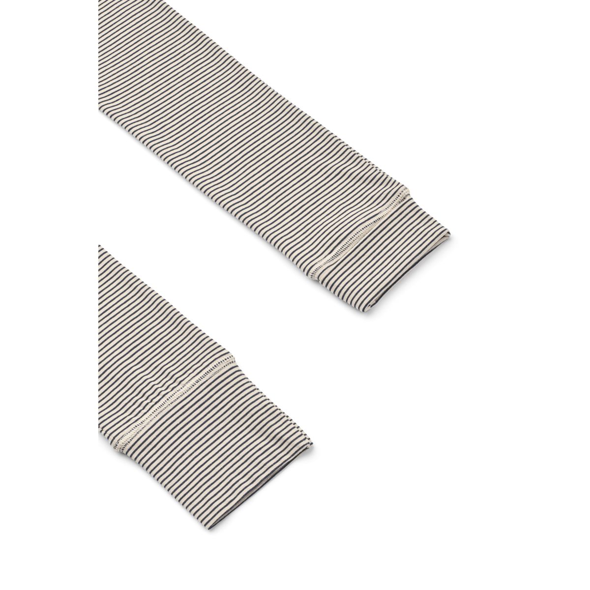 Sandy & Navy Stripe Organic Cotton Stretch Baby Leggings with Grow Cuffs & High Rib Waist for Newborn & Infant Everyday Wear