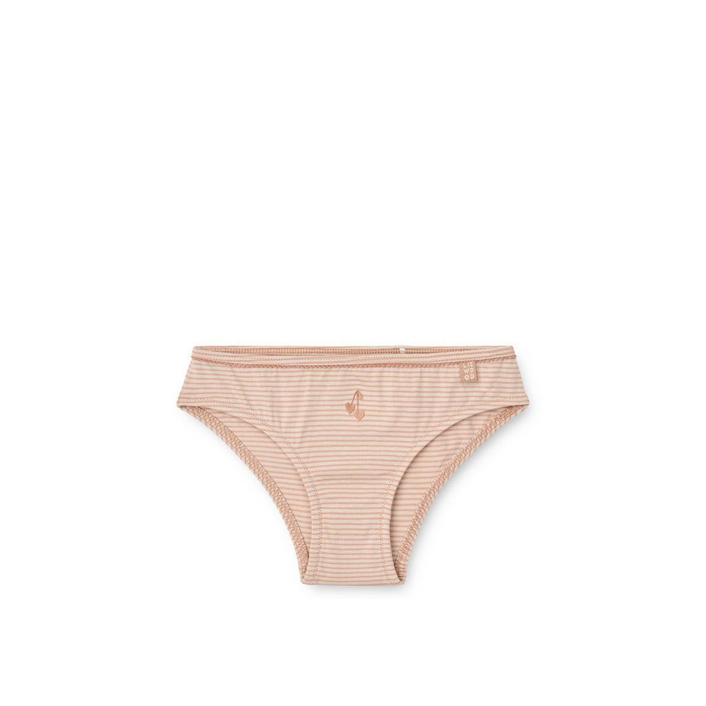 Pale Tuscany Mix Organic Cotton Stretch Briefs 5-Pack with Lace Waistband for Girls Everyday Wear