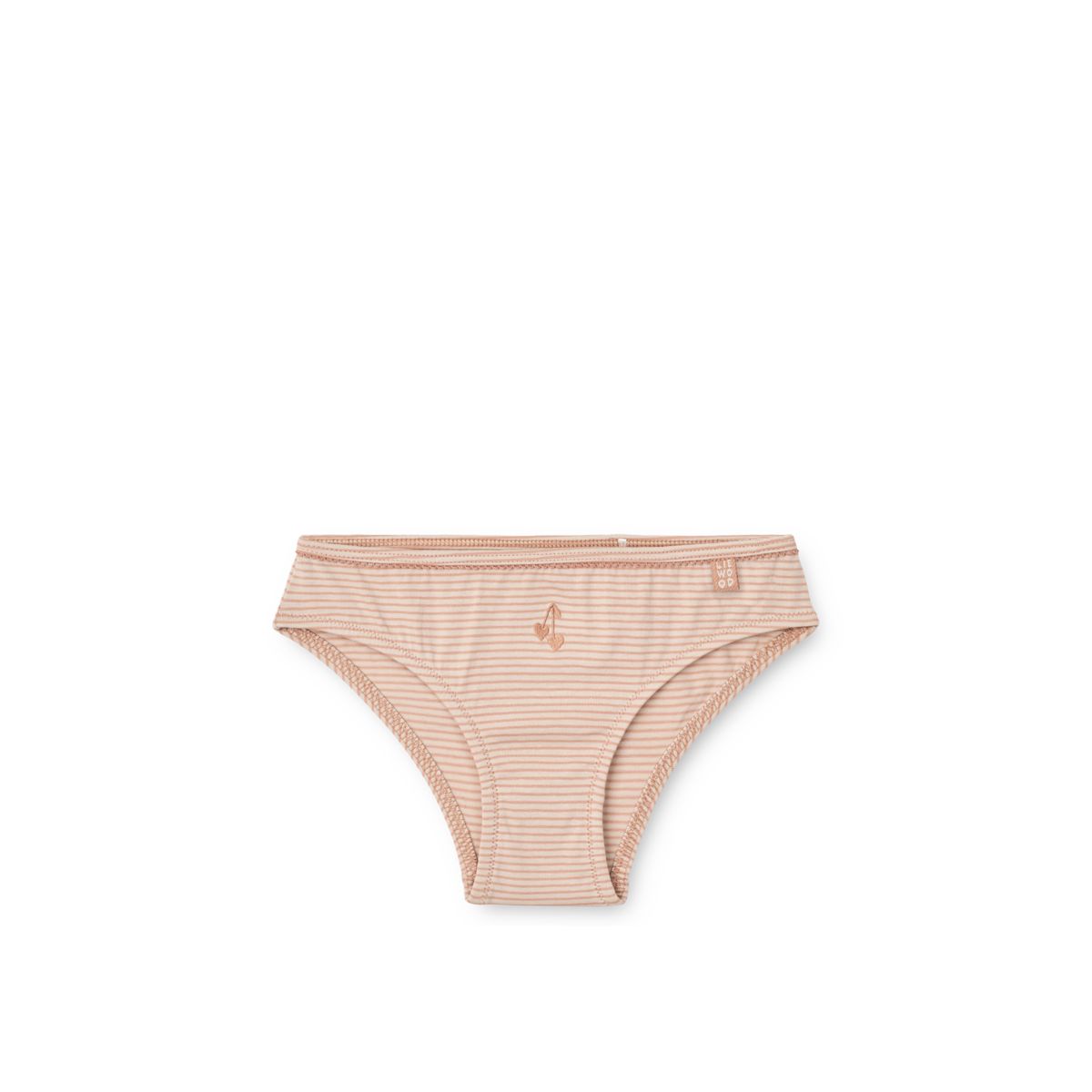 Stripe & Tuscany Organic Cotton Stretch Briefs 2-Pack with Lace Waistband for Girls Everyday Wear