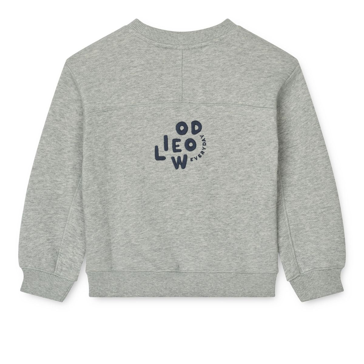 Grey Melange Organic Cotton French Terry Sweatshirt with Dropped Shoulders & Ribbed Trims for Kids Everyday Wear