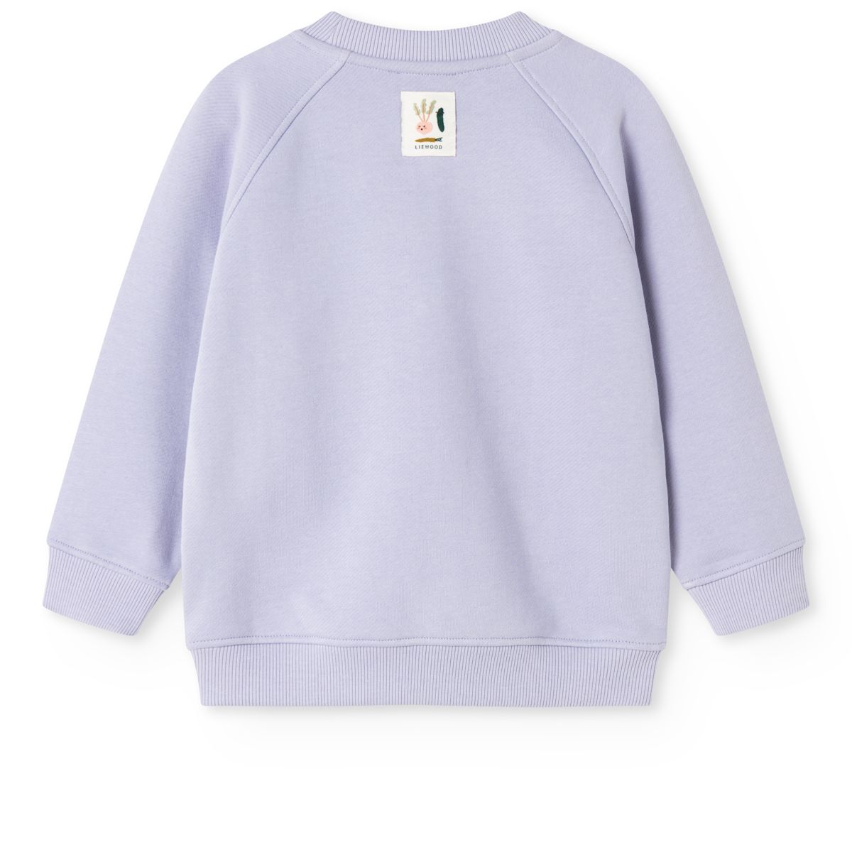 Warm Lilac Vegetable Print Organic Cotton Oversized Sweatshirt with Terry Embroidery & Raglan Sleeves for Kids School & Play
