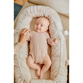 Stripe Organic Cotton Stretch Long-Sleeve Bodysuit with Grow Cuffs & Adjustable Snap Buttons for Baby Everyday Layering